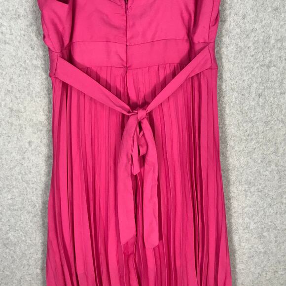 Jessica‎ Simpson Dress Womens Small Pink Pleated Flowy Twee Resort Belt Tie Bow - Picture 9 of 11